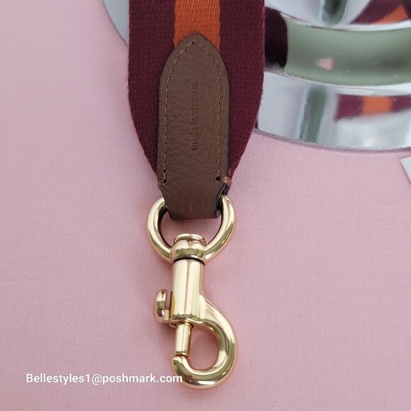 COACH Strap in Webbing Fabric with Dog-Leash Clip- Wine multi⭐ - Picture 11 of 14